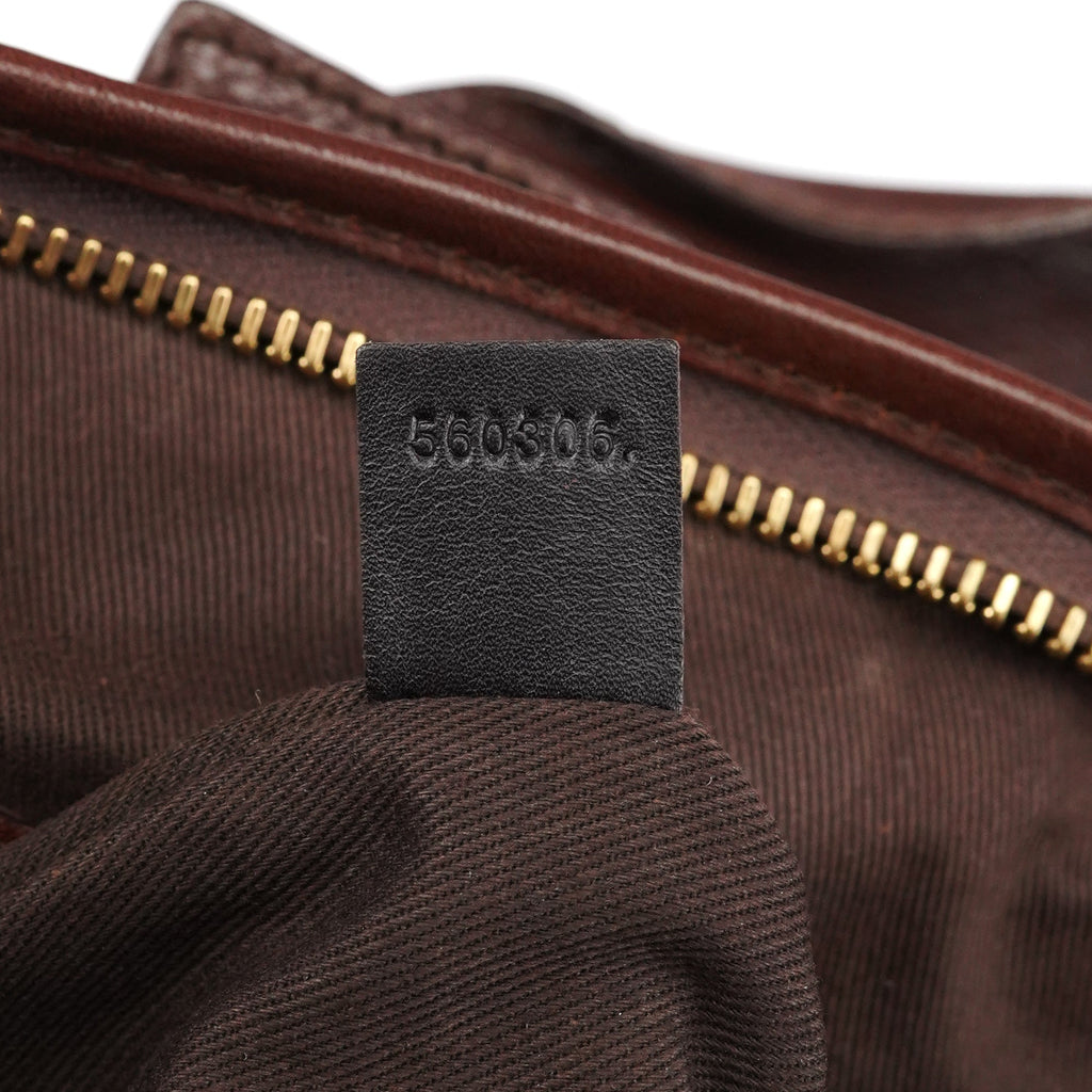 Brown Leather Pocket Tote Bag