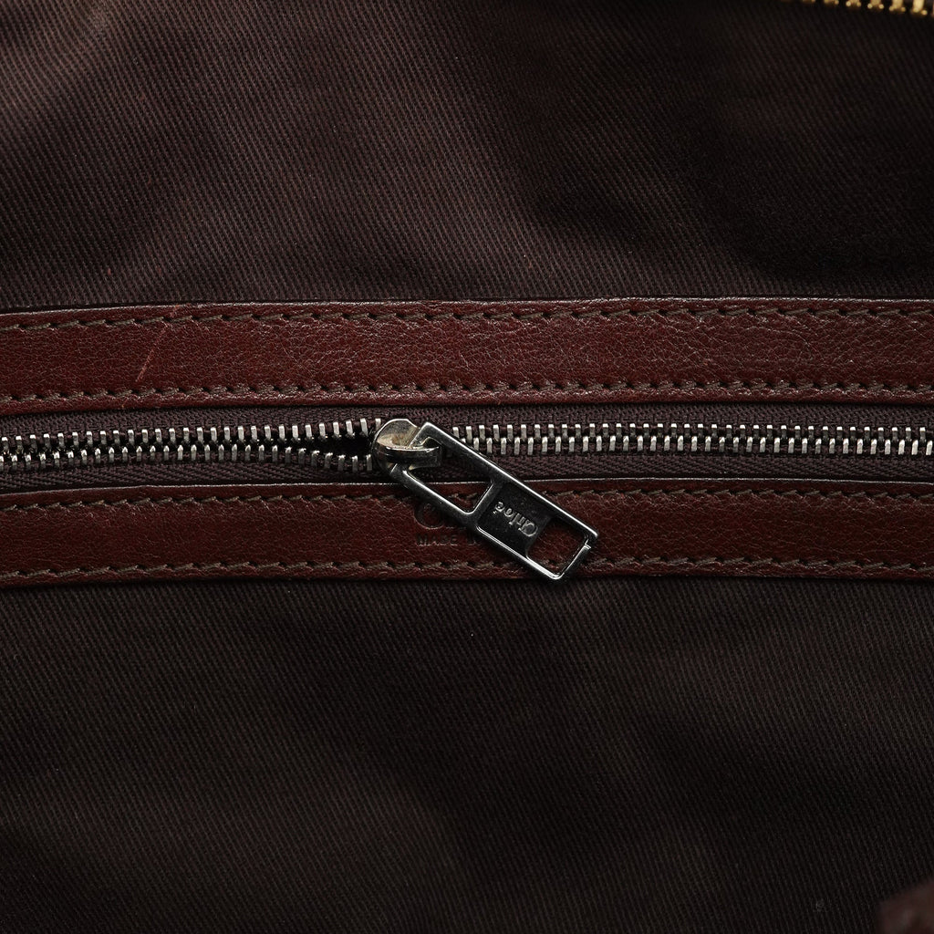 Brown Leather Pocket Tote Bag