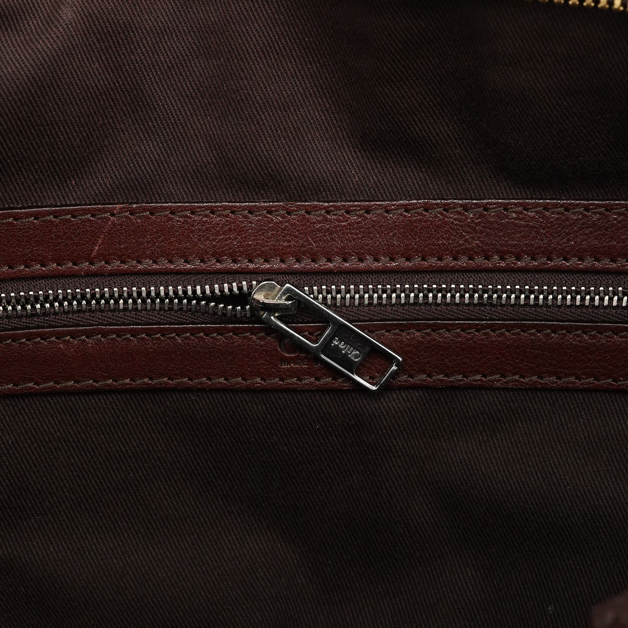 Brown Leather Pocket Tote Bag