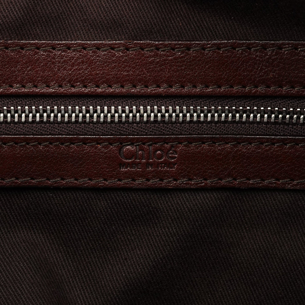 Brown Leather Pocket Tote Bag