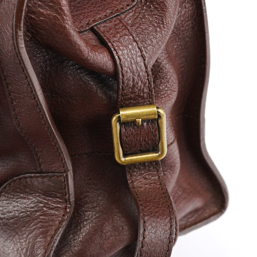 Brown Leather Pocket Tote Bag