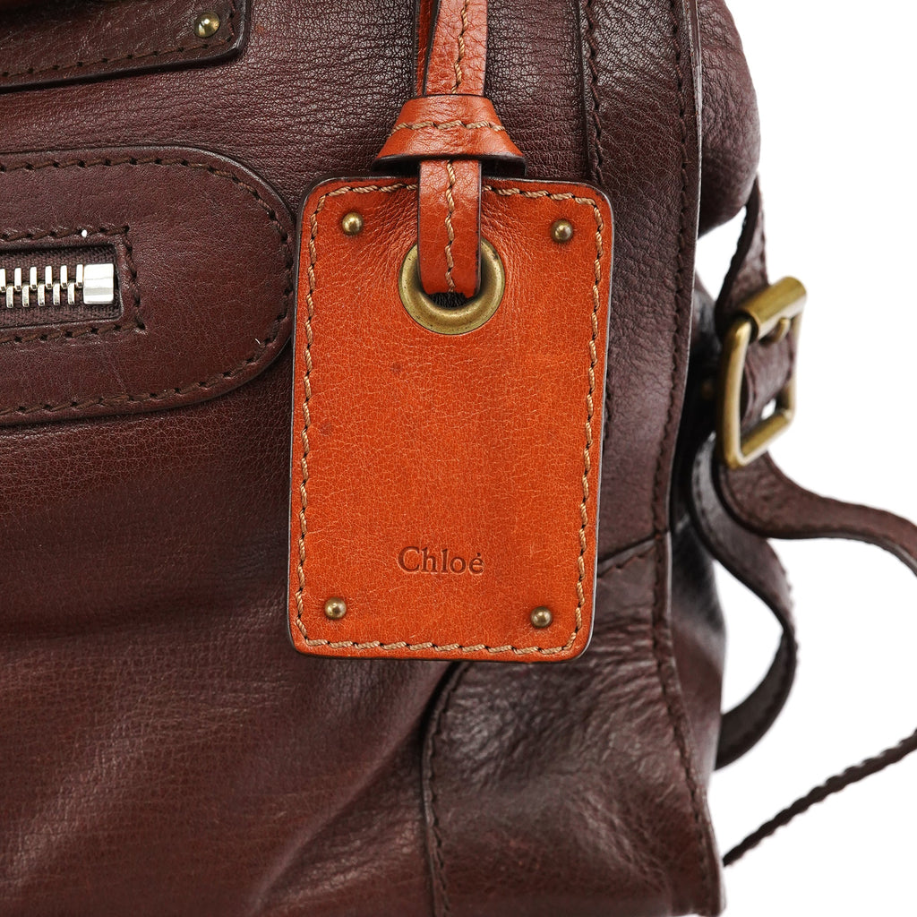 Brown Leather Pocket Tote Bag