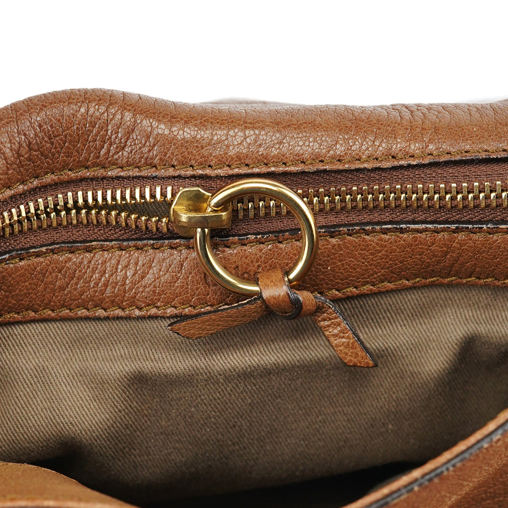 Brown Leather Satchel Shoulder Bag