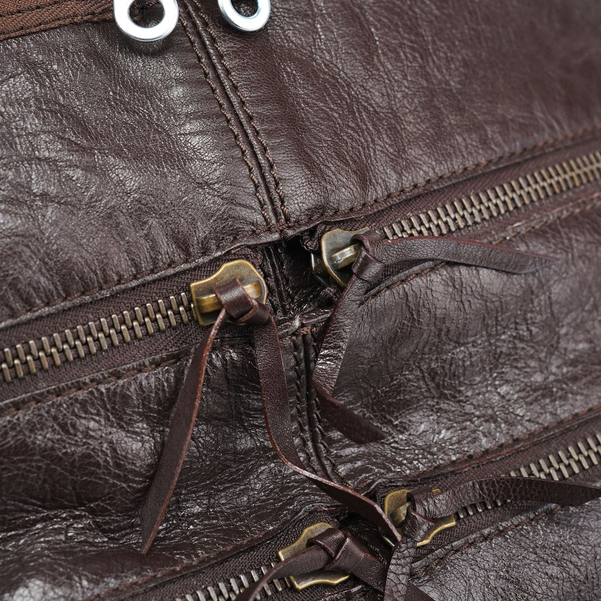 Spring 2006 Brown Leather Zippered Shoulder Bag