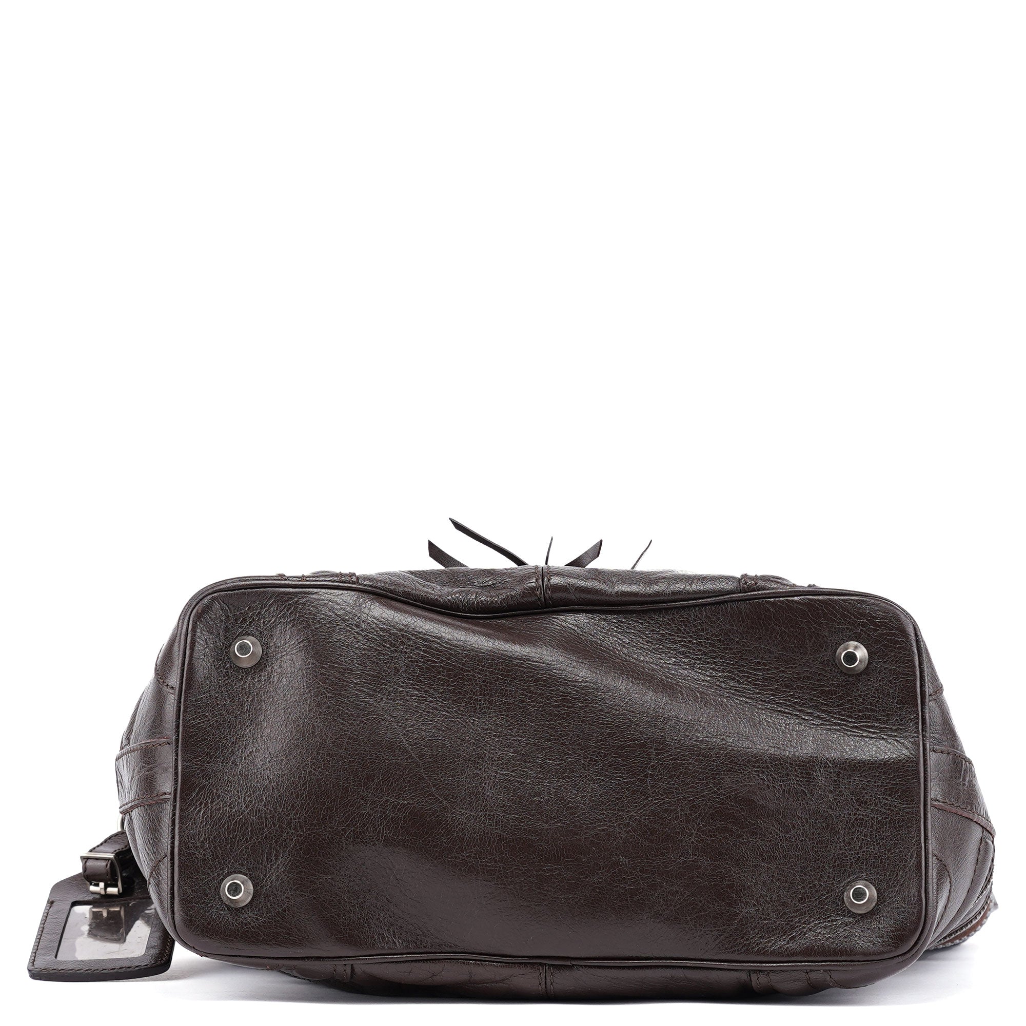 Spring 2006 Brown Leather Zippered Shoulder Bag