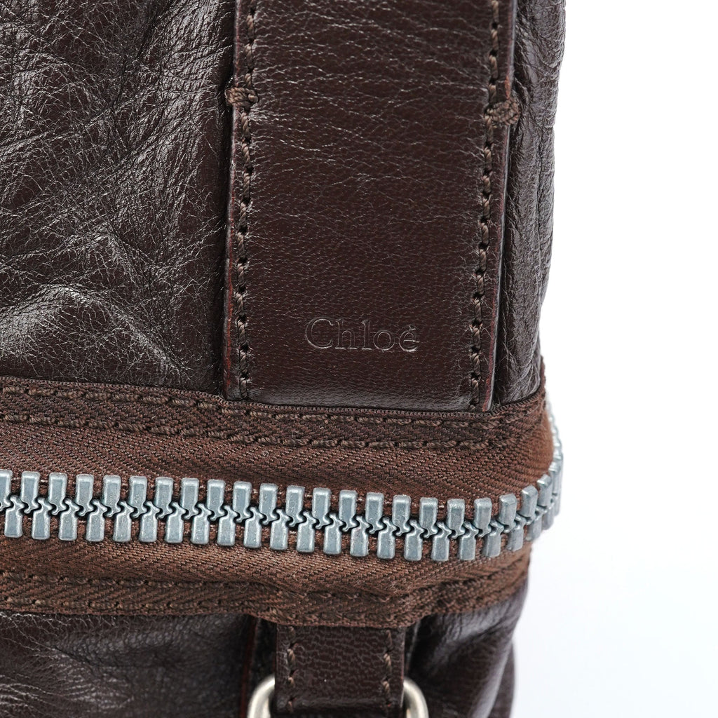 Spring 2006 Brown Leather Zippered Shoulder Bag
