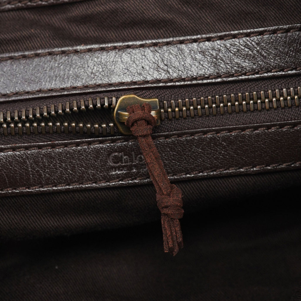 Spring 2006 Brown Leather Zippered Shoulder Bag