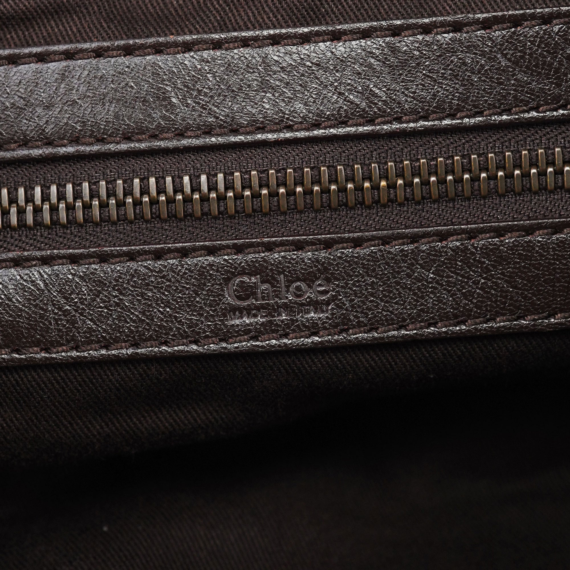 Spring 2006 Brown Leather Zippered Shoulder Bag