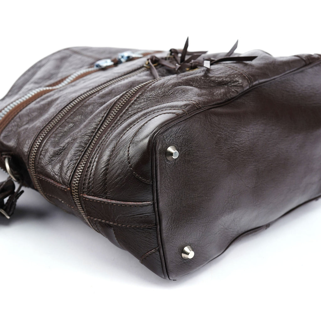 Spring 2006 Brown Leather Zippered Shoulder Bag