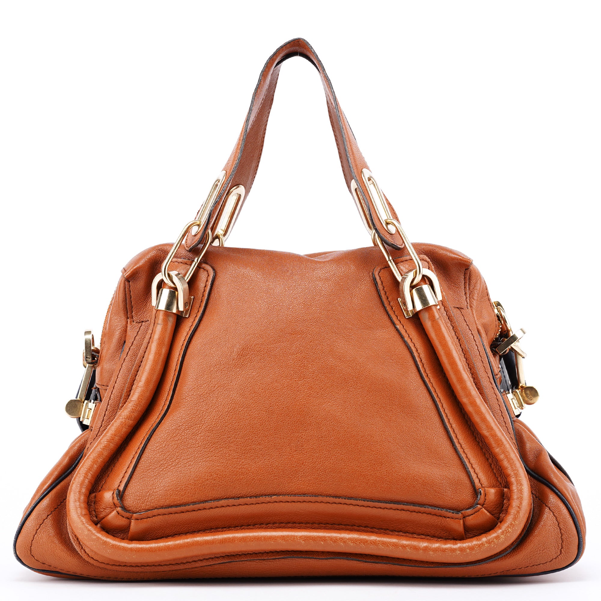 Brown Navy Leather Paraty 2-Way Shoulder Bag