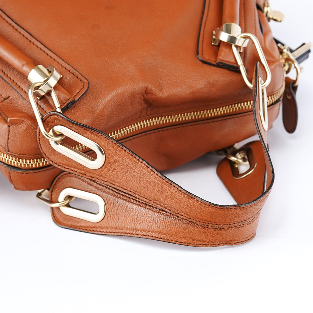 Brown Navy Leather Paraty 2-Way Shoulder Bag