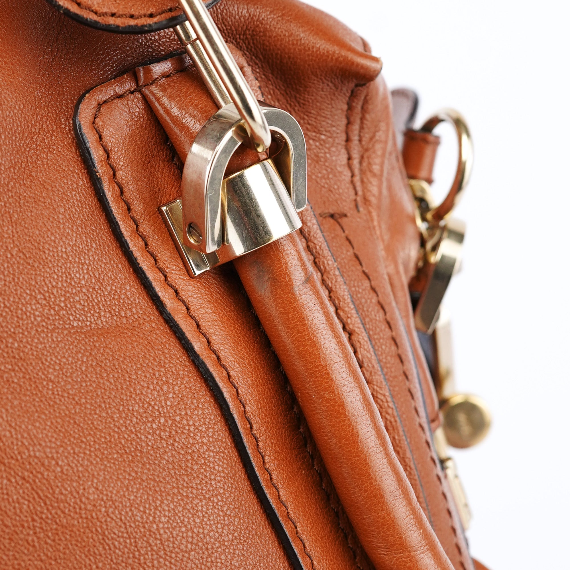 Brown Navy Leather Paraty 2-Way Shoulder Bag