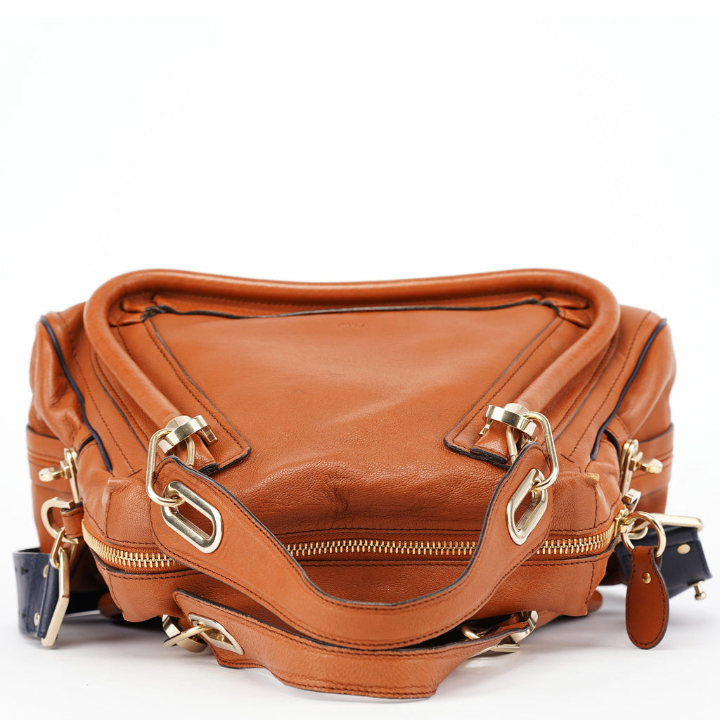 Brown Navy Leather Paraty 2-Way Shoulder Bag