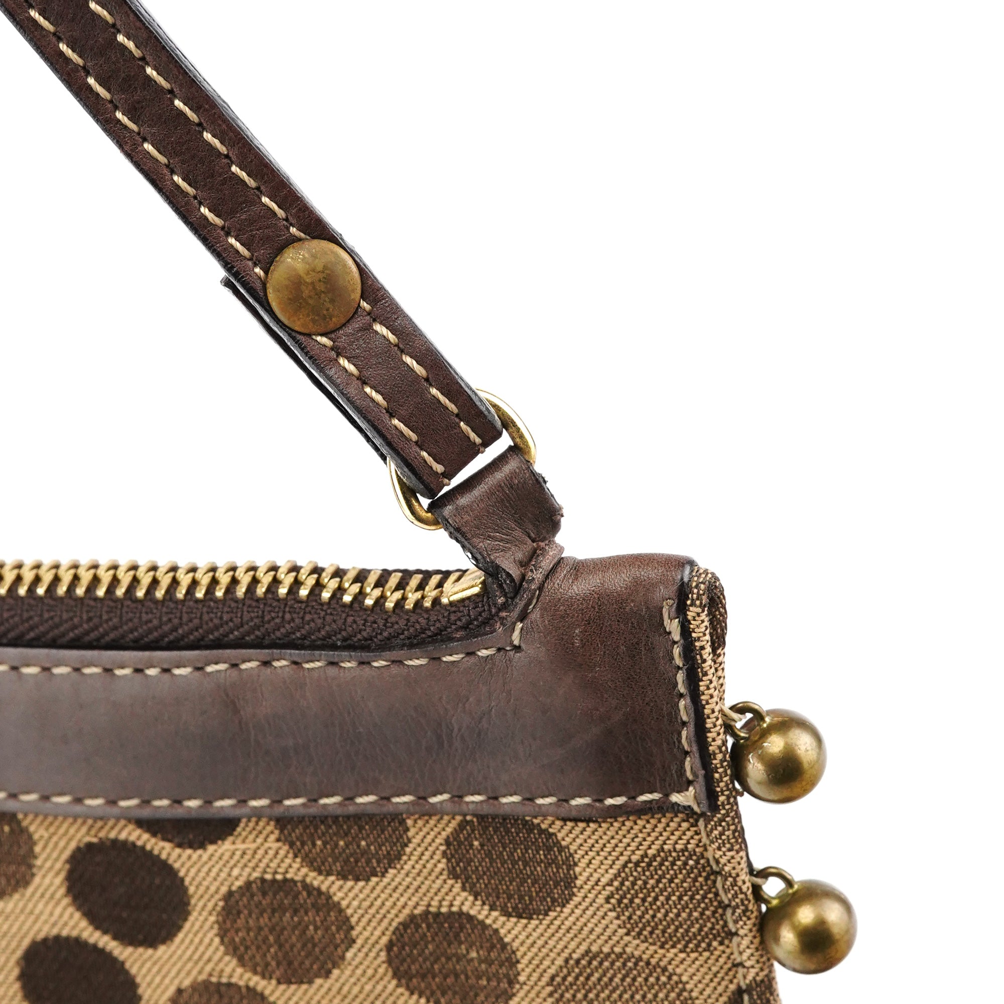 Brown Polkadot Horse Crossbody Bag