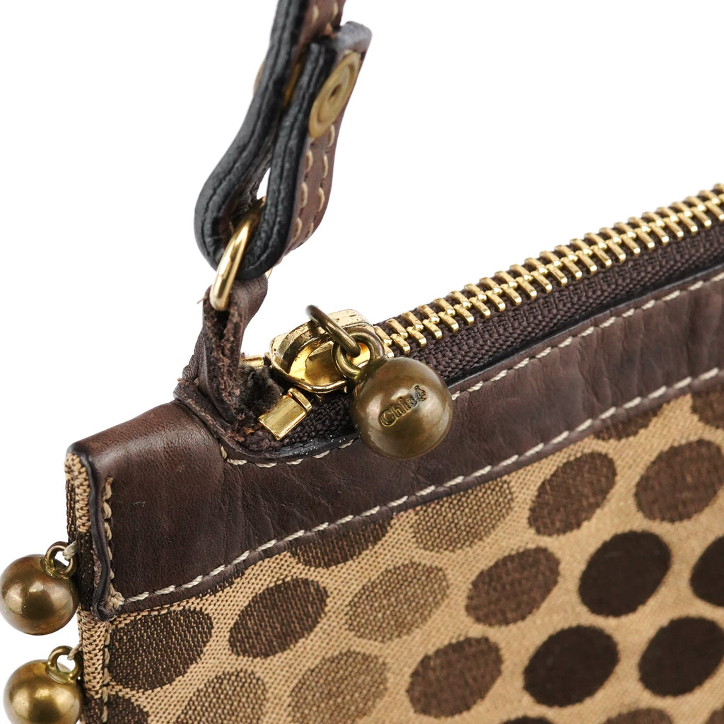 Brown Polkadot Horse Crossbody Bag