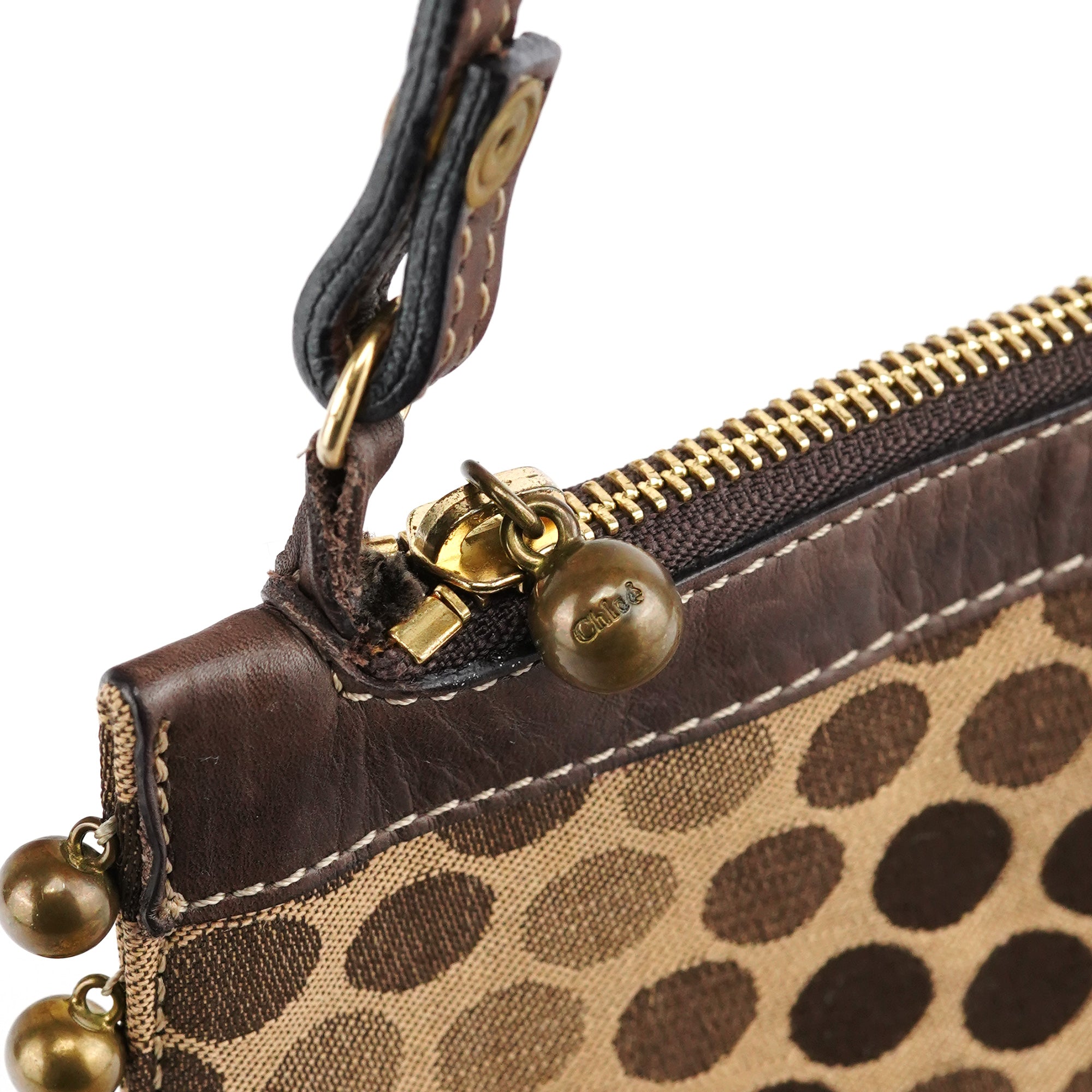 Brown Polkadot Horse Crossbody Bag
