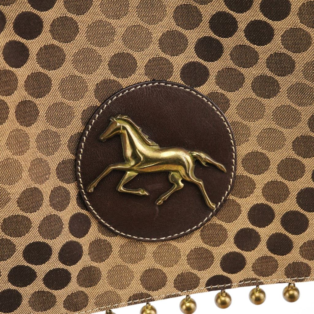 Brown Polkadot Horse Crossbody Bag