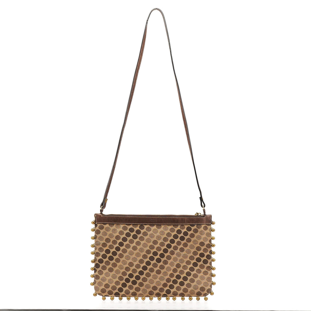 Brown Polkadot Horse Crossbody Bag