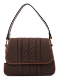 Brown Virgin Wool Shoulder Bag