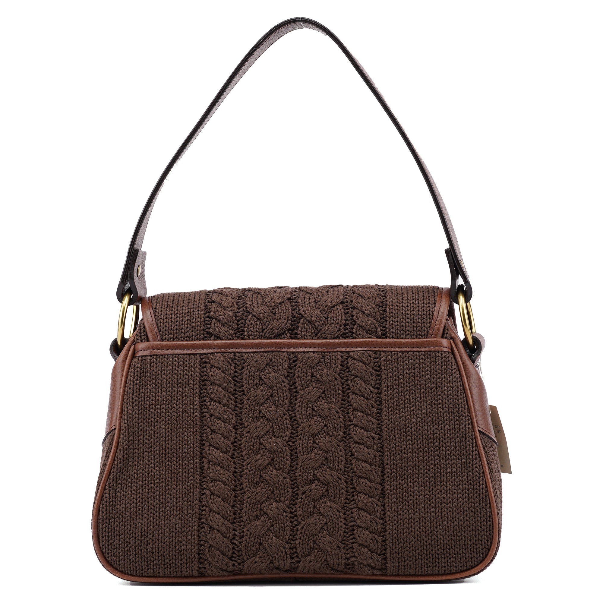 Brown Virgin Wool Shoulder Bag