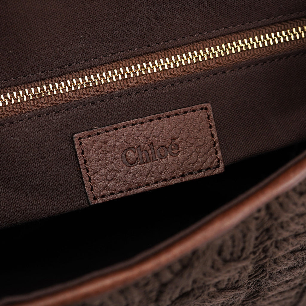 Brown Virgin Wool Shoulder Bag