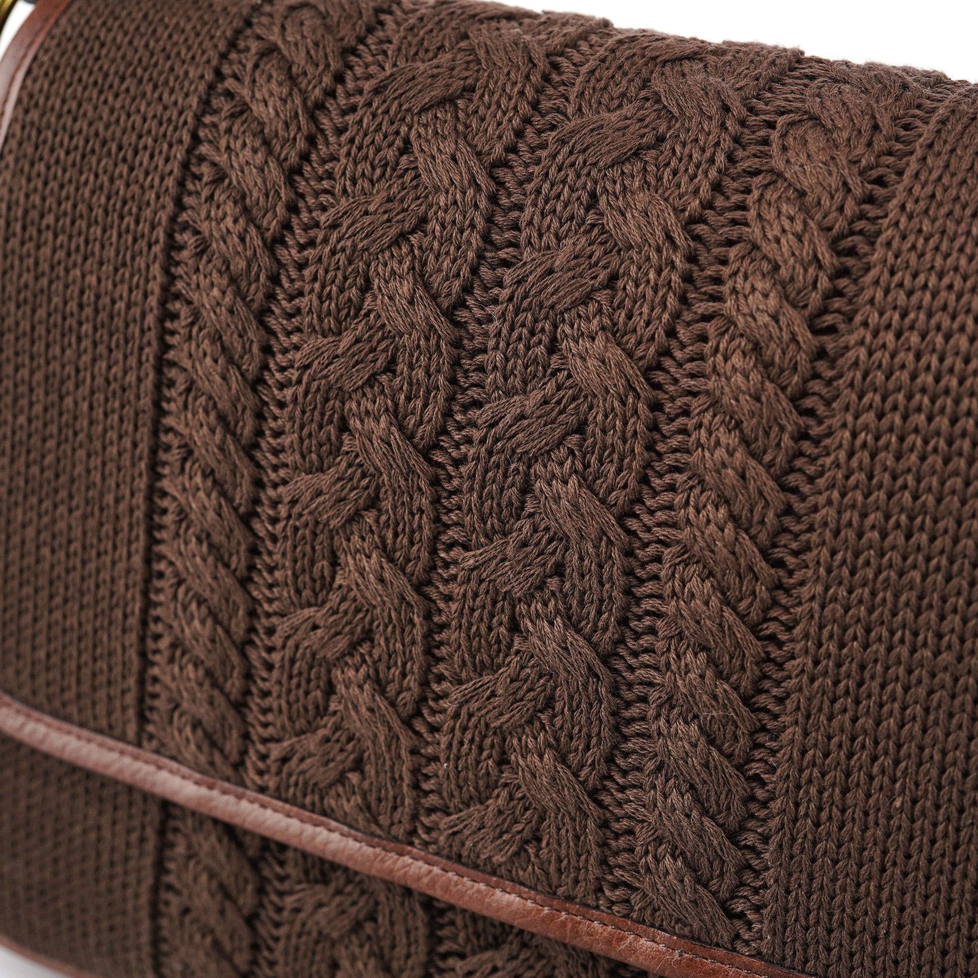 Brown Virgin Wool Shoulder Bag