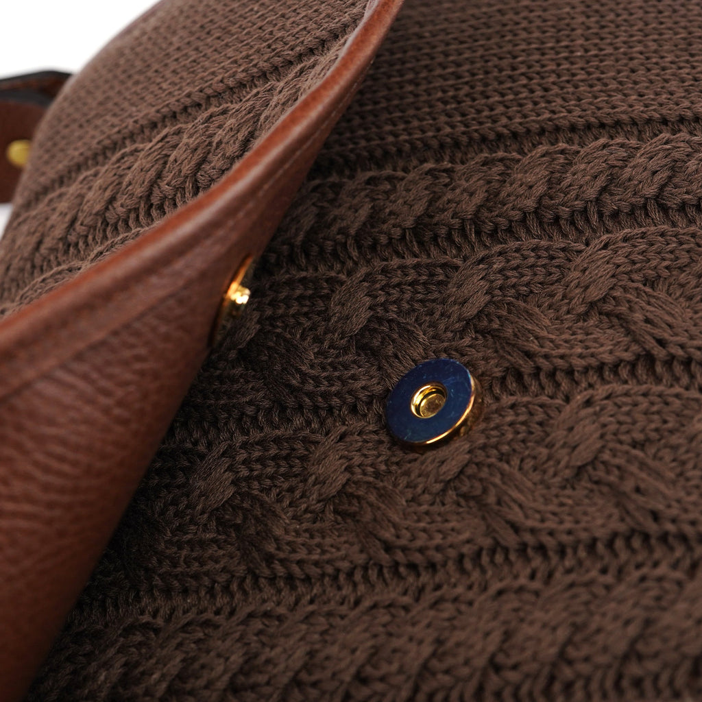 Brown Virgin Wool Shoulder Bag