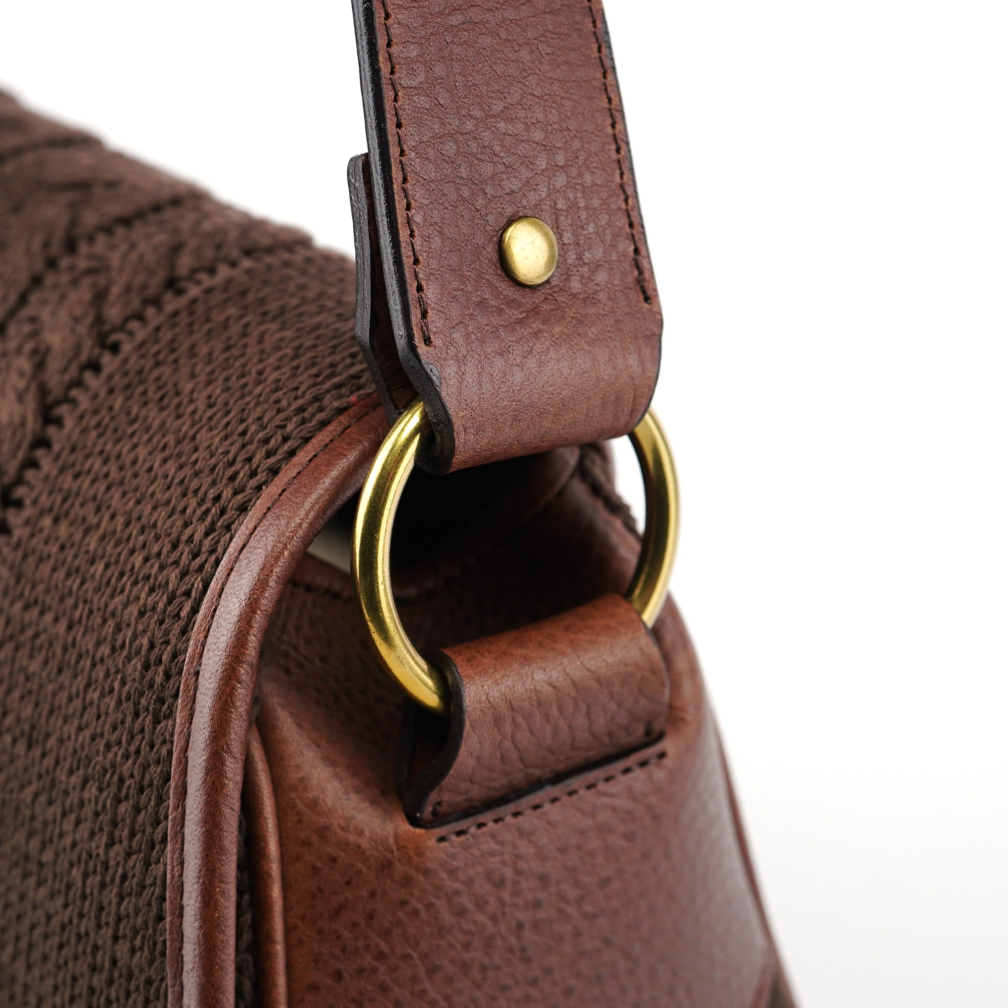 Brown Virgin Wool Shoulder Bag