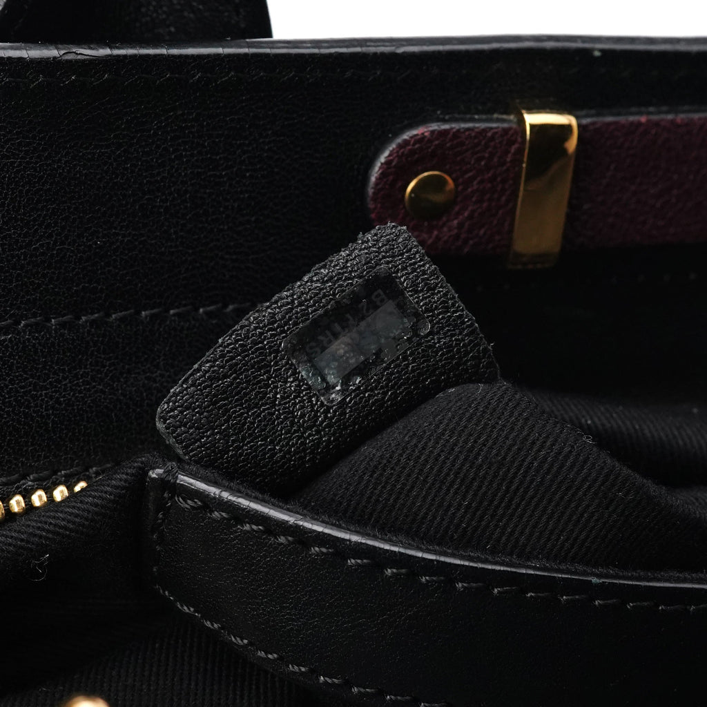 Burgundy Black Leather Alice 2-Way Bag