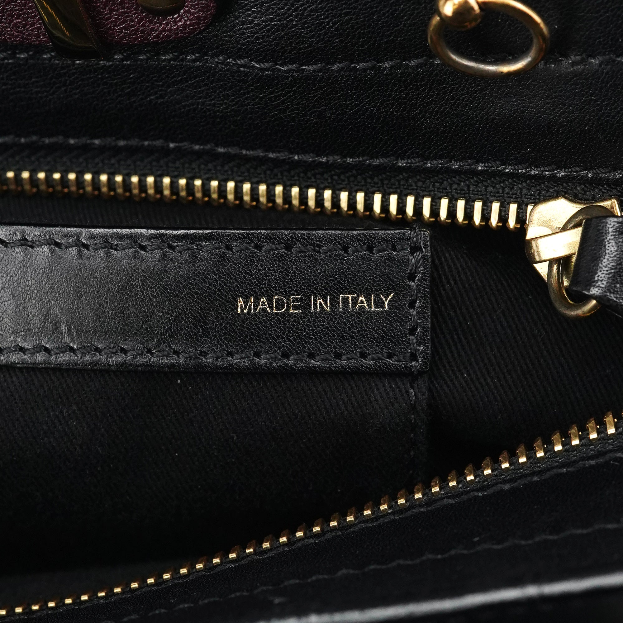 Burgundy Black Leather Alice 2-Way Bag