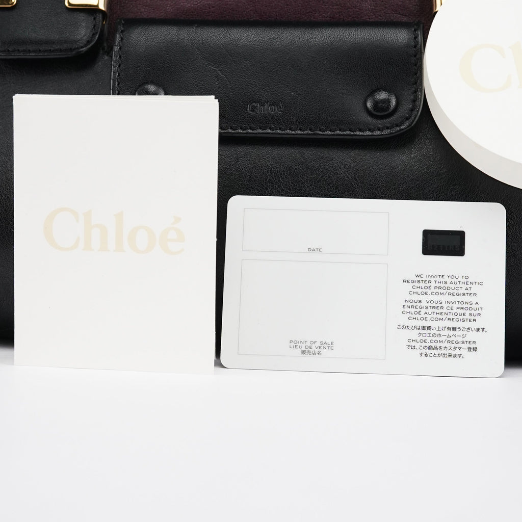 Burgundy Black Leather Alice 2-Way Bag