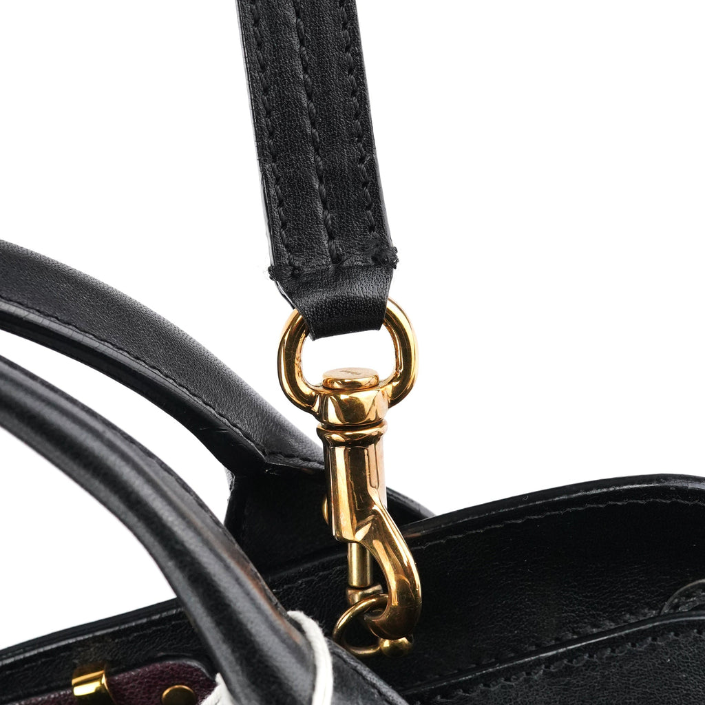 Burgundy Black Leather Alice 2-Way Bag
