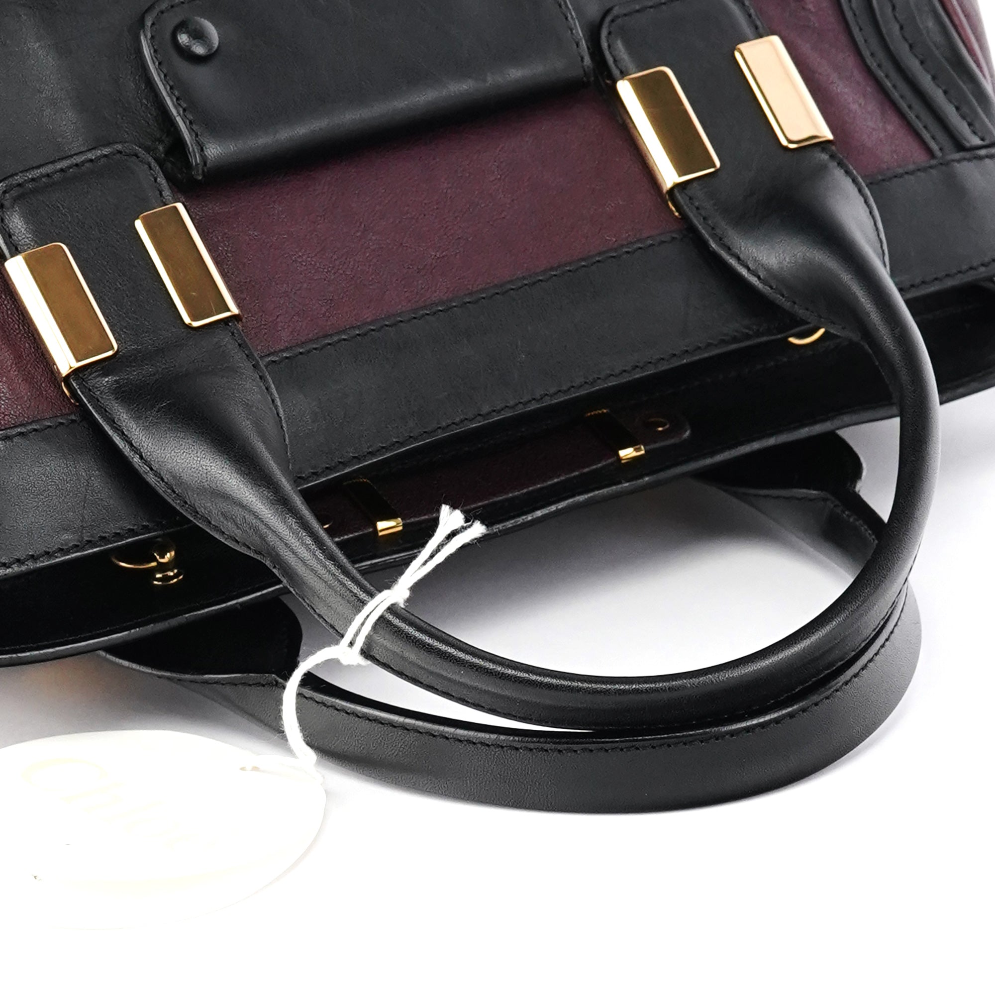 Burgundy Black Leather Alice 2-Way Bag
