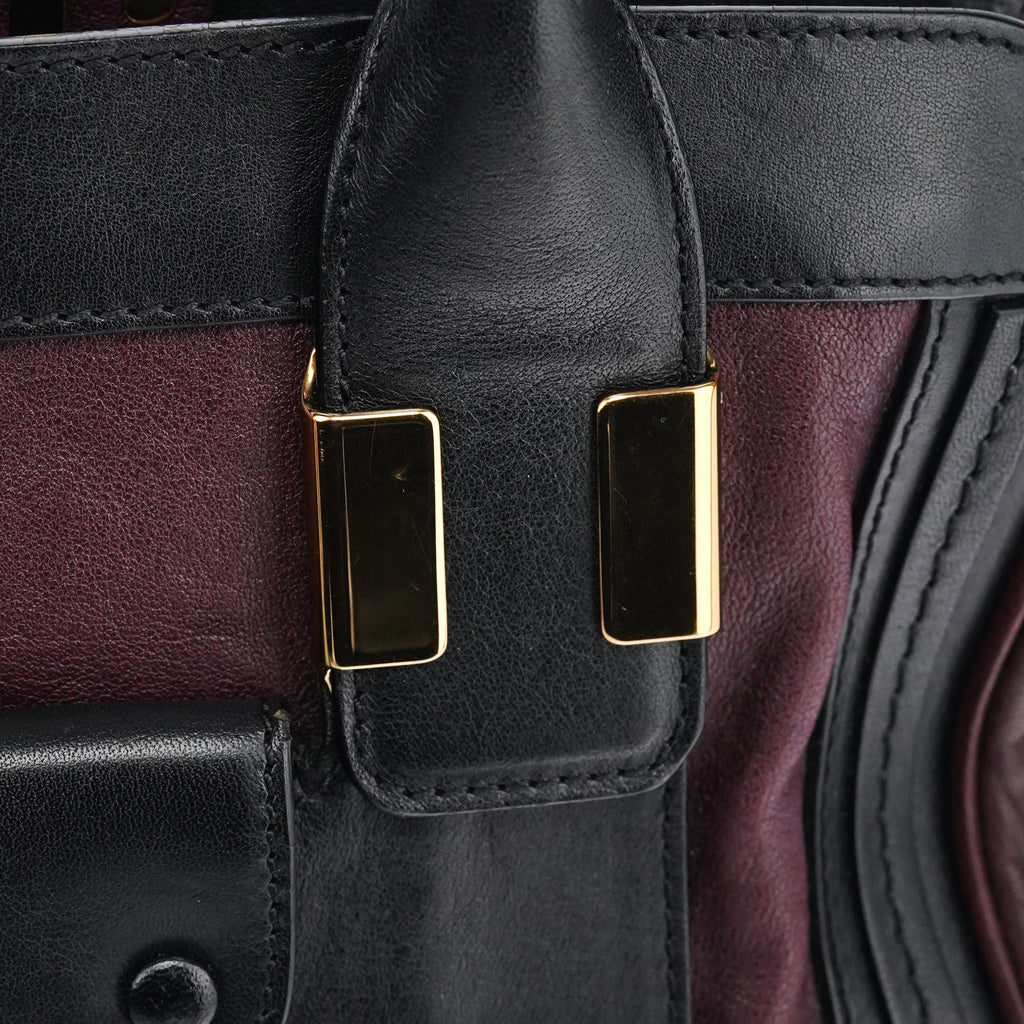 Burgundy Black Leather Alice 2-Way Bag