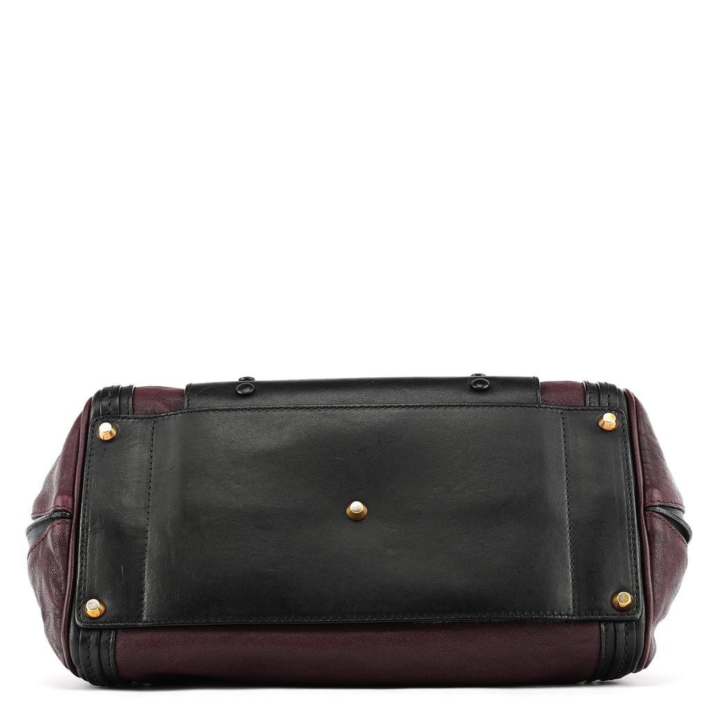 Burgundy Black Leather Alice 2-Way Bag