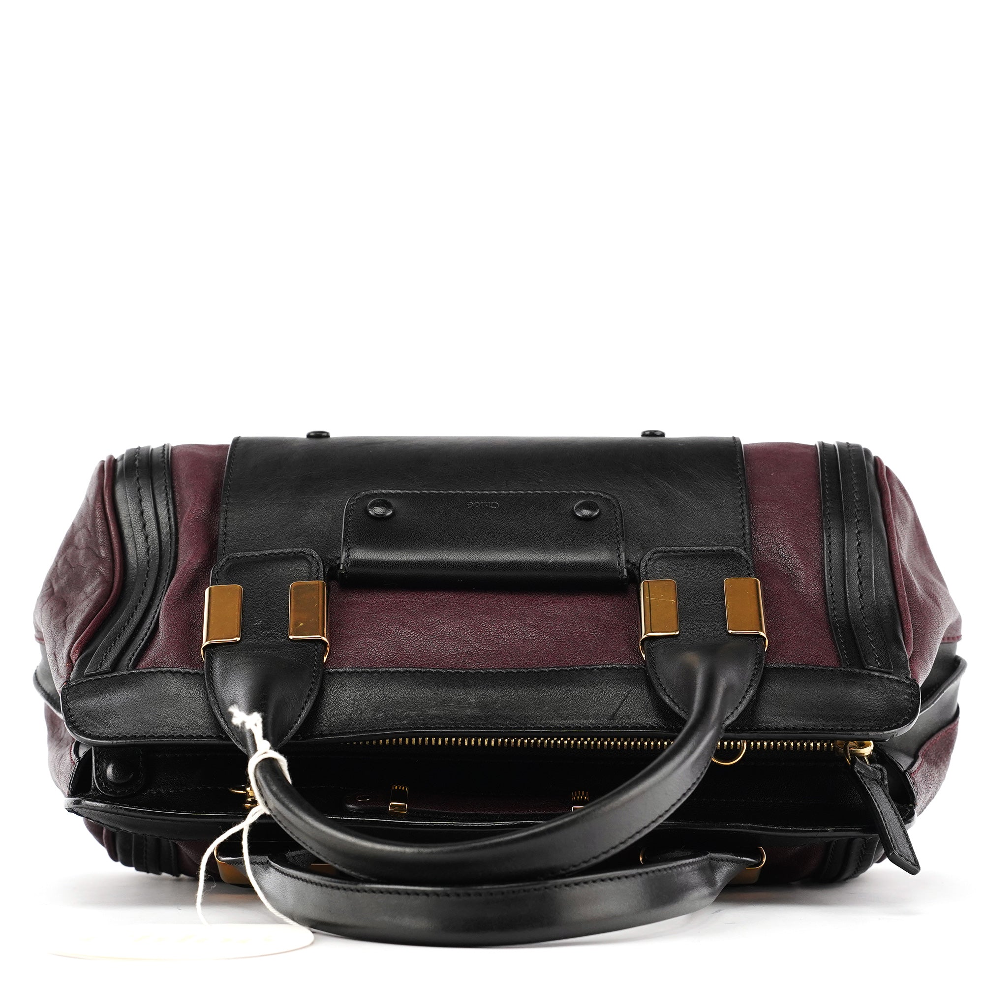 Burgundy Black Leather Alice 2-Way Bag