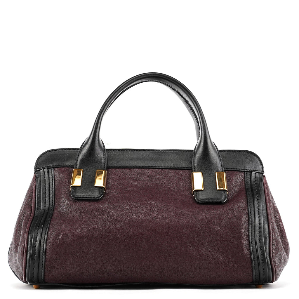 Burgundy Black Leather Alice 2-Way Bag