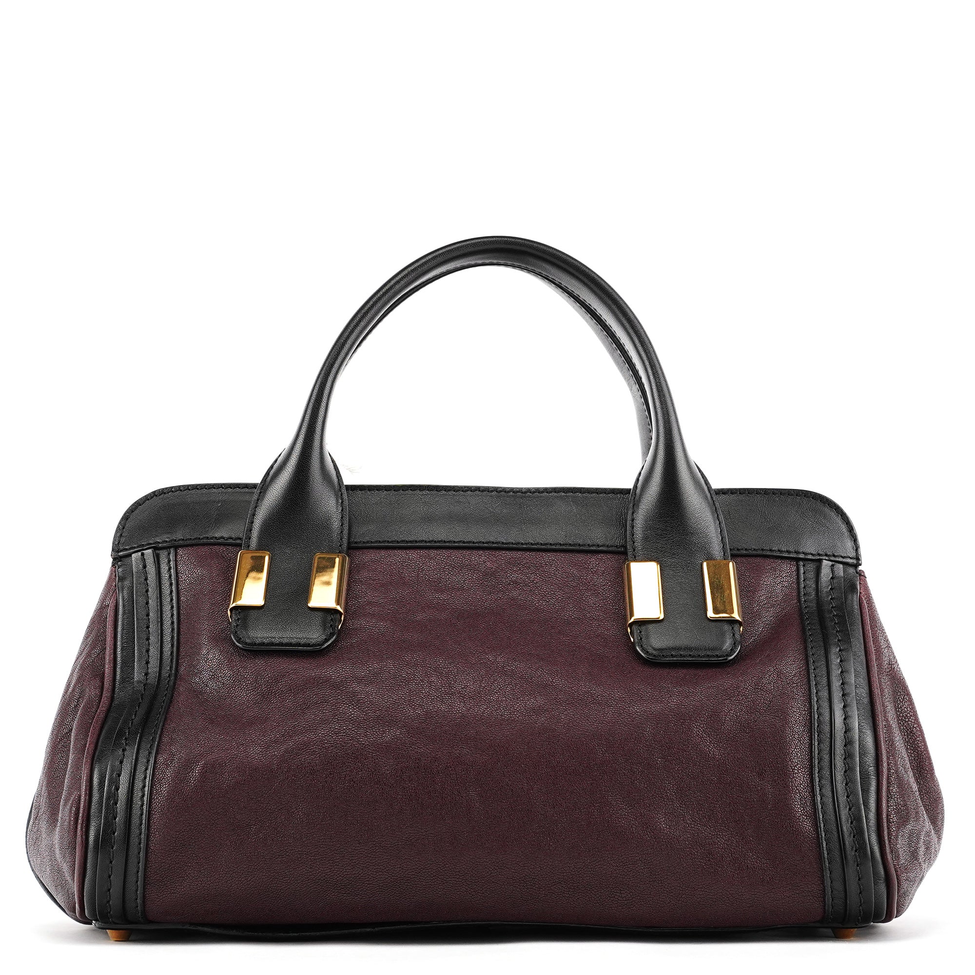 Burgundy Black Leather Alice 2-Way Bag