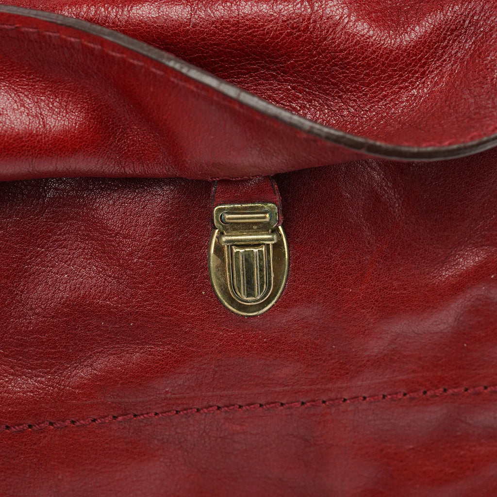 Burgundy Lambskin Leather Tote Bag