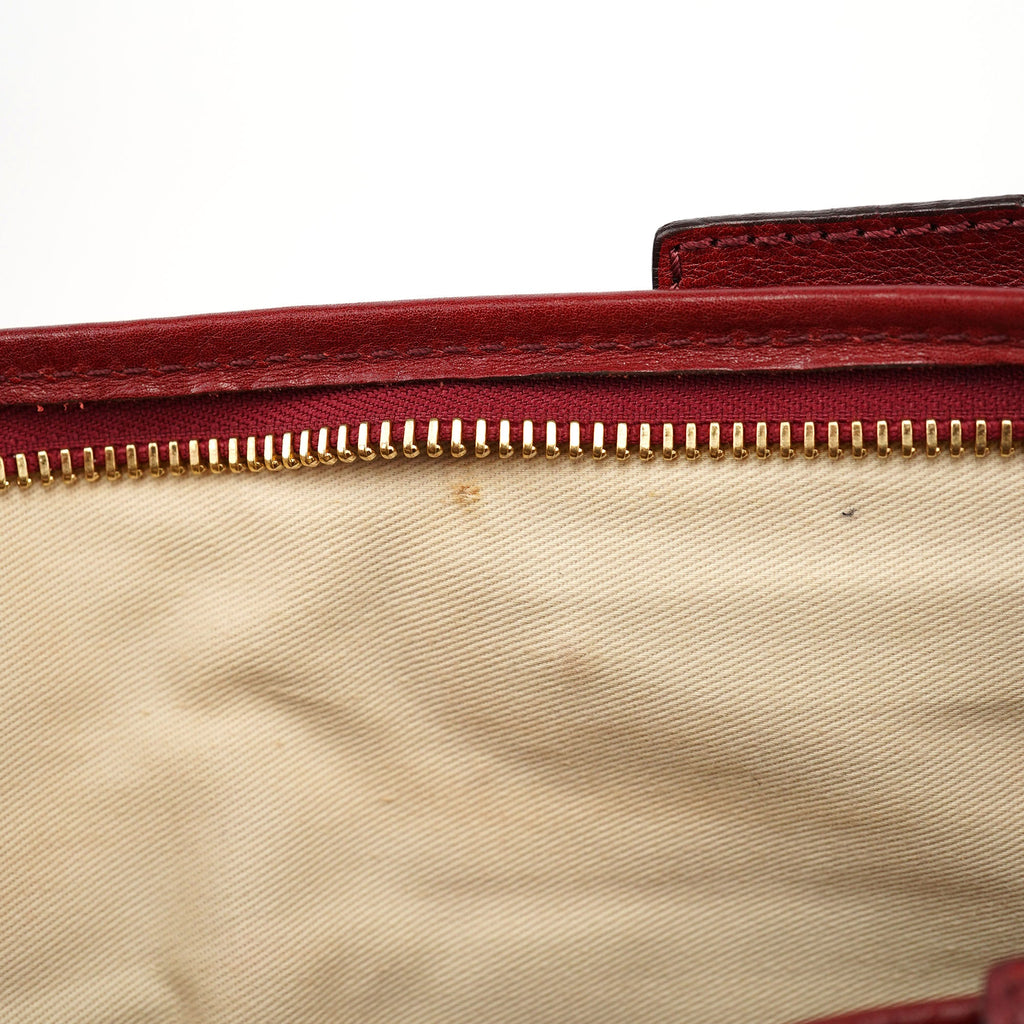 Burgundy Lambskin Leather Tote Bag