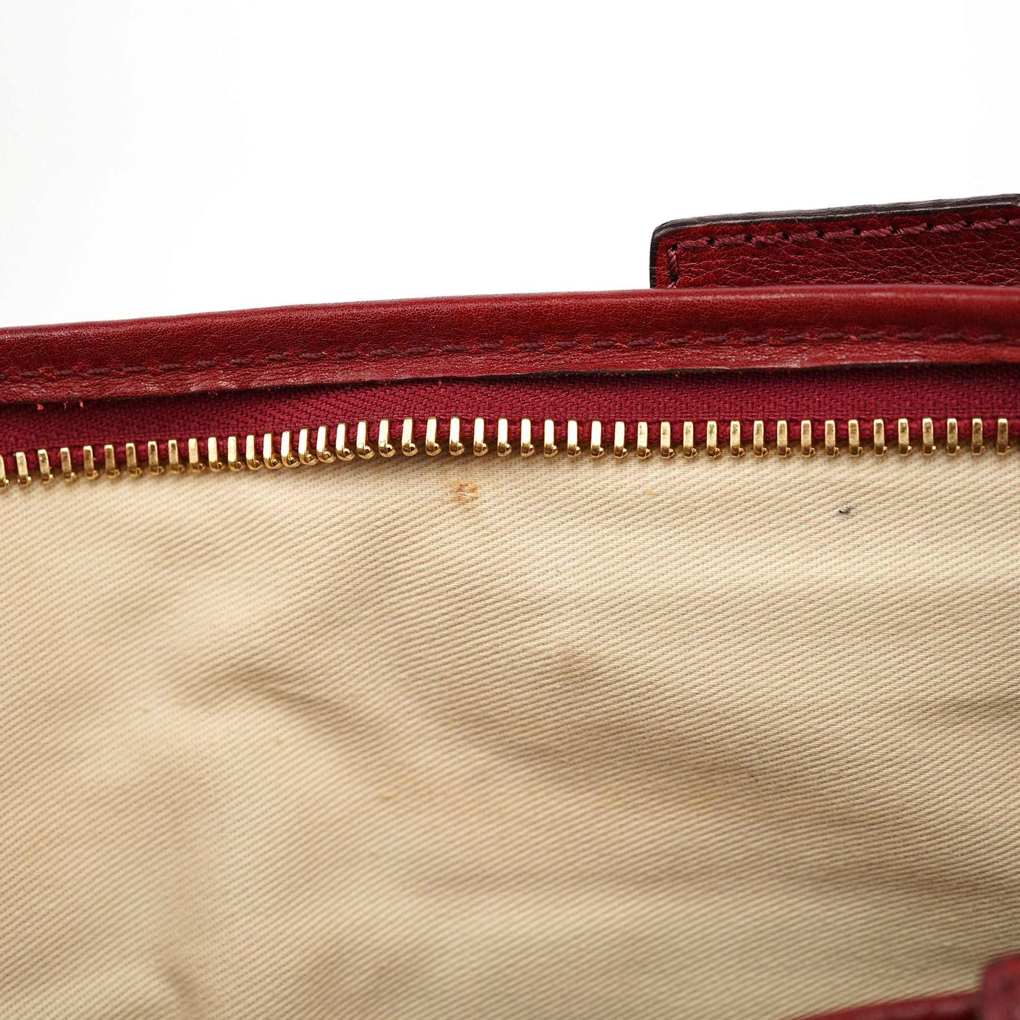 Burgundy Lambskin Leather Tote Bag