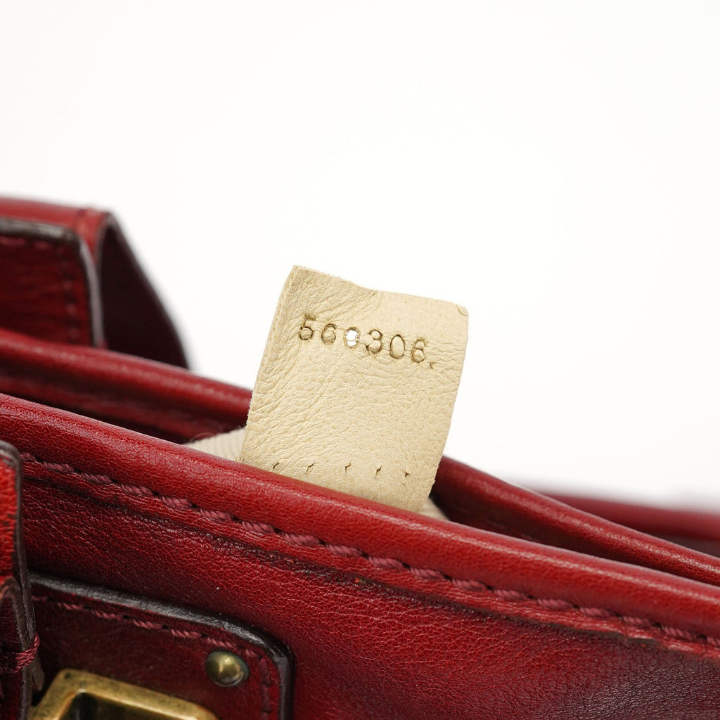 Burgundy Lambskin Leather Tote Bag