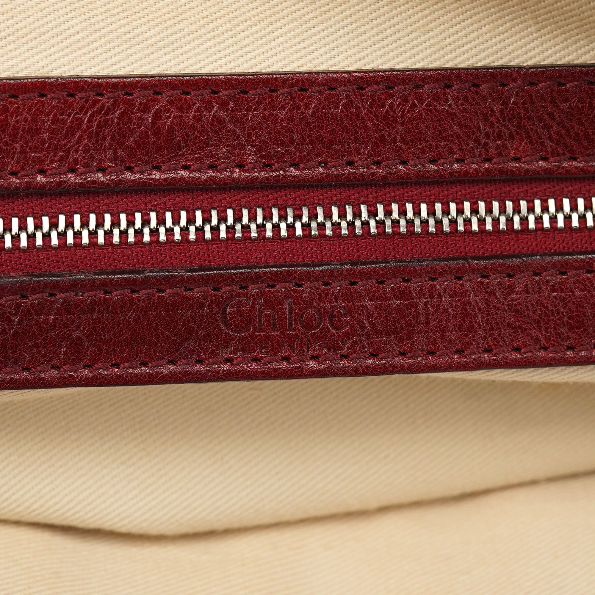 Burgundy Lambskin Leather Tote Bag