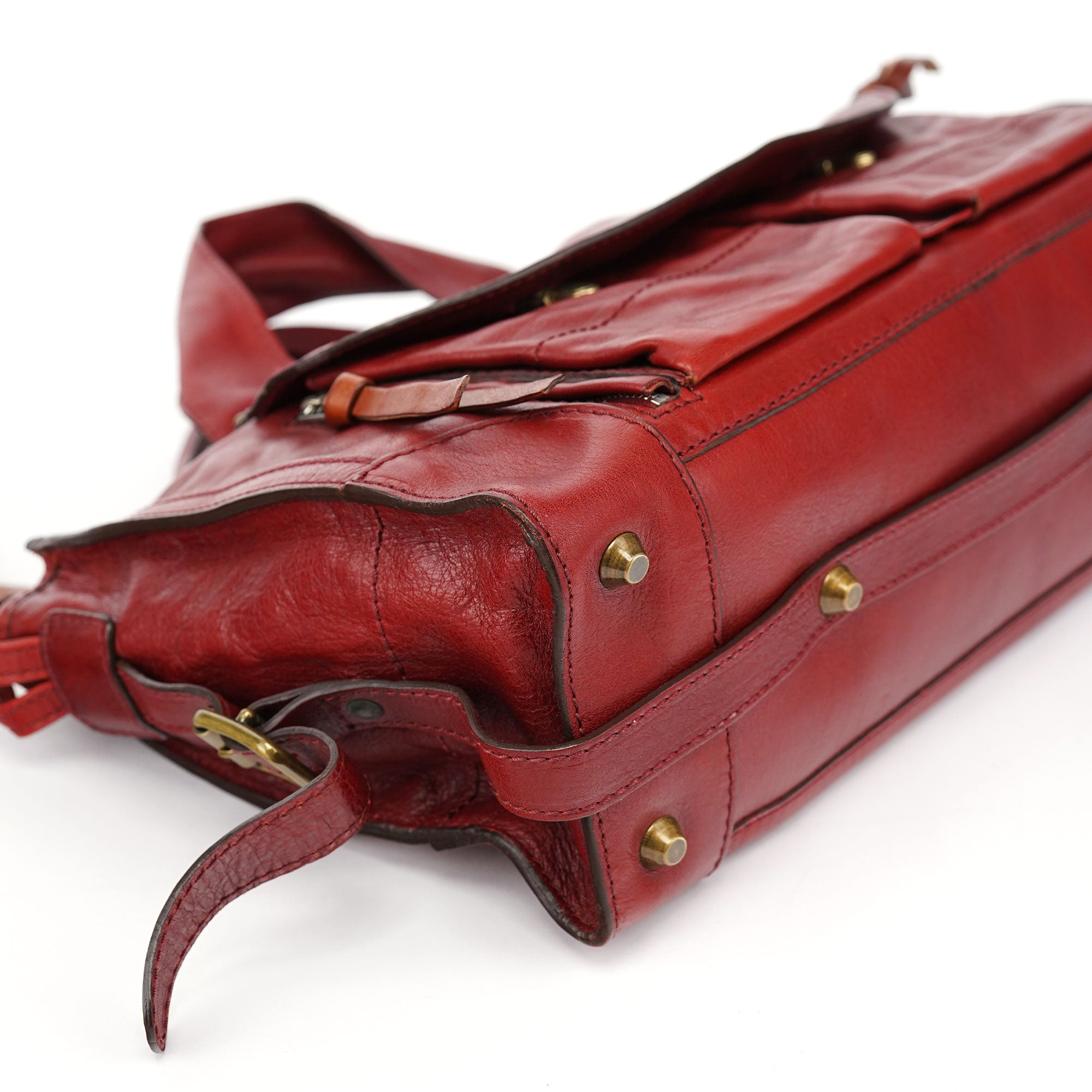 Burgundy Lambskin Leather Tote Bag