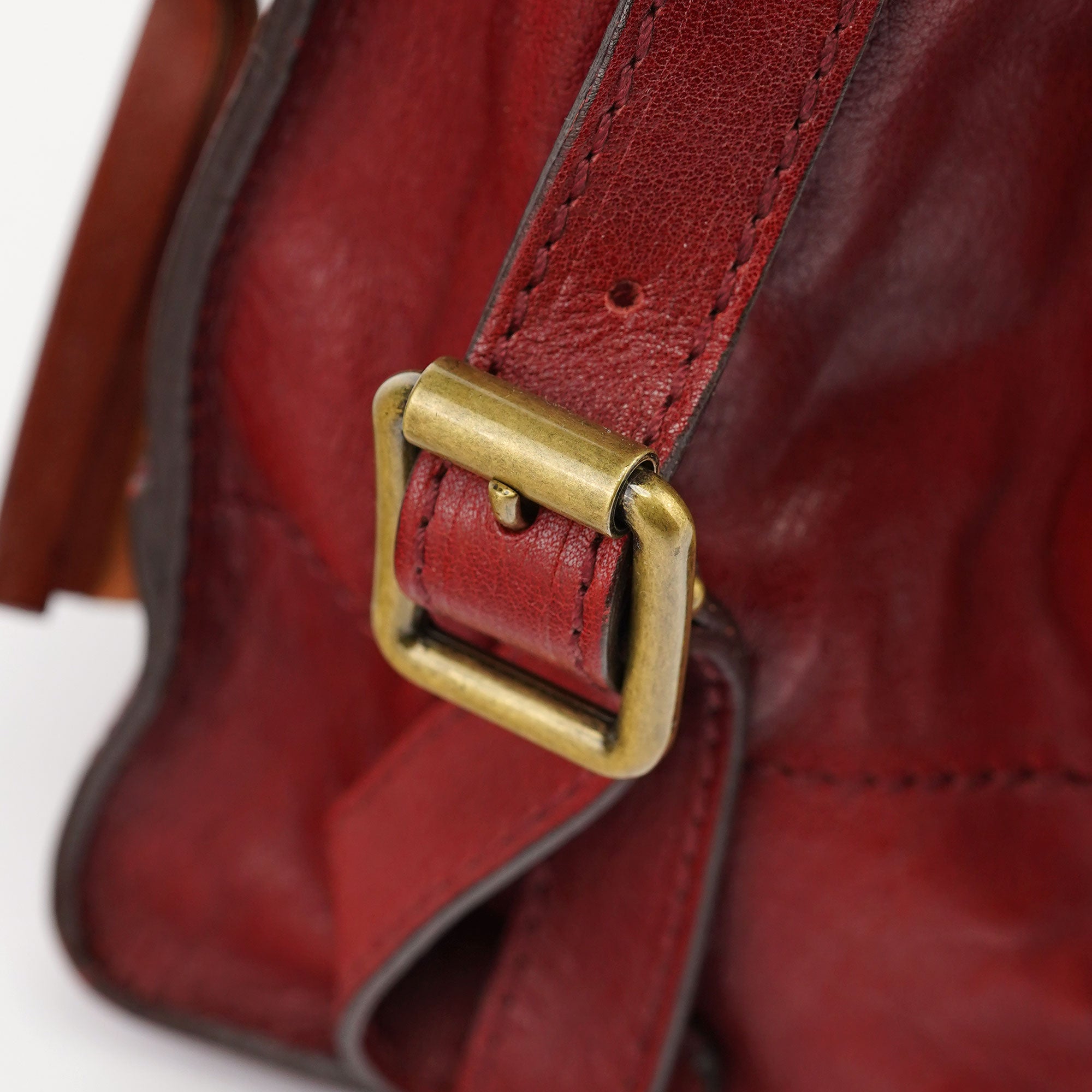 Burgundy Lambskin Leather Tote Bag
