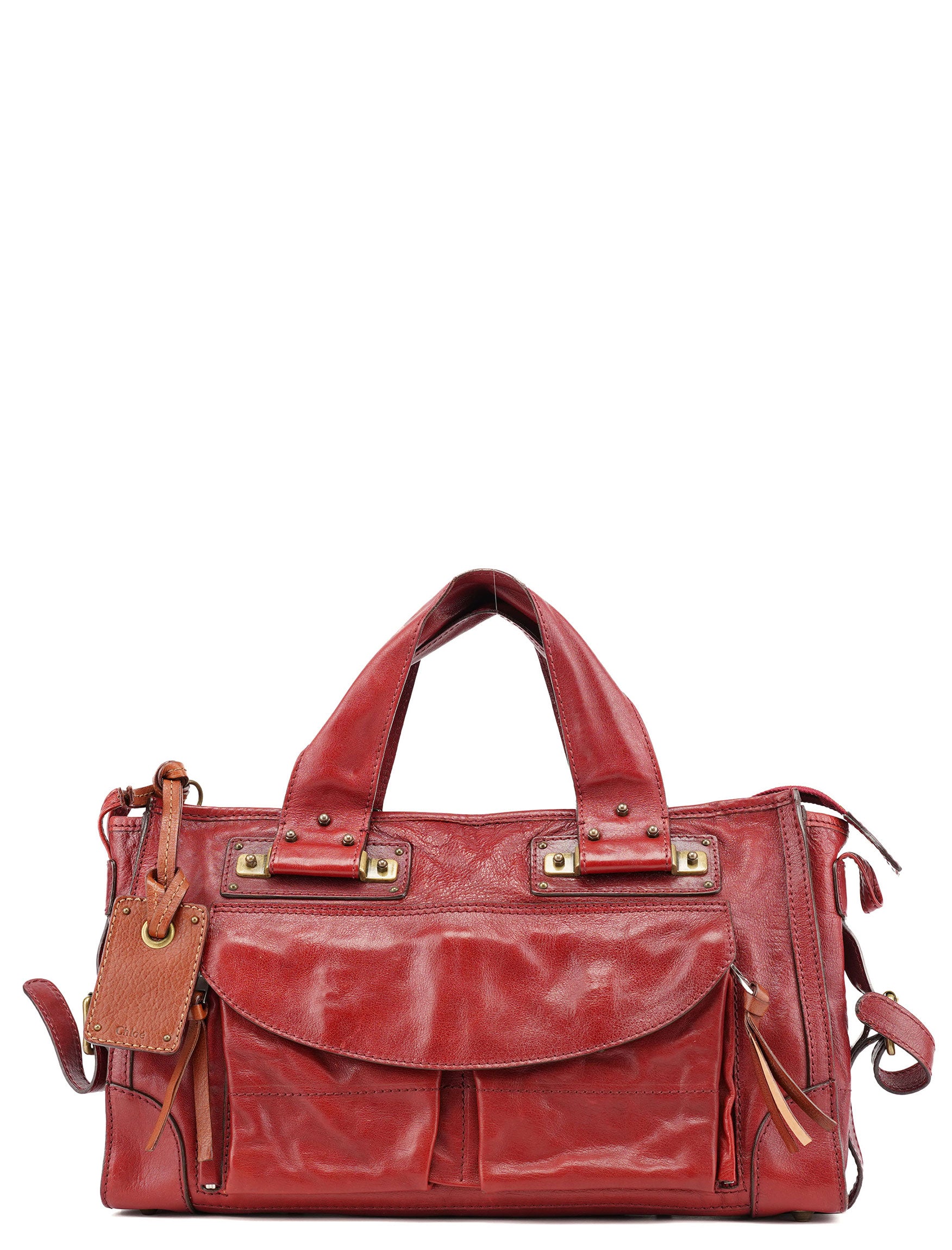 Burgundy Lambskin Leather Tote Bag
