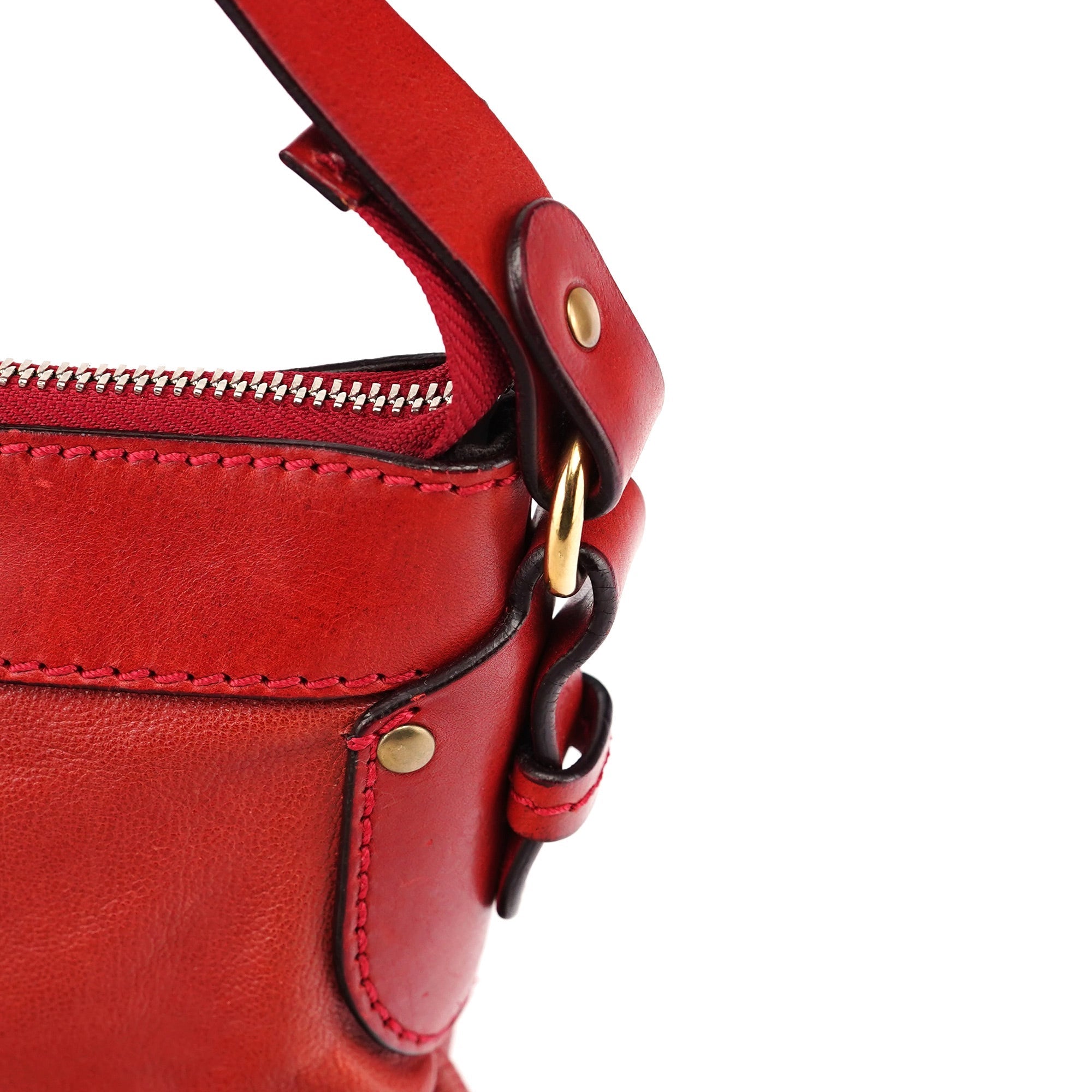 Burgundy Leather Kerala Shoulder Bag