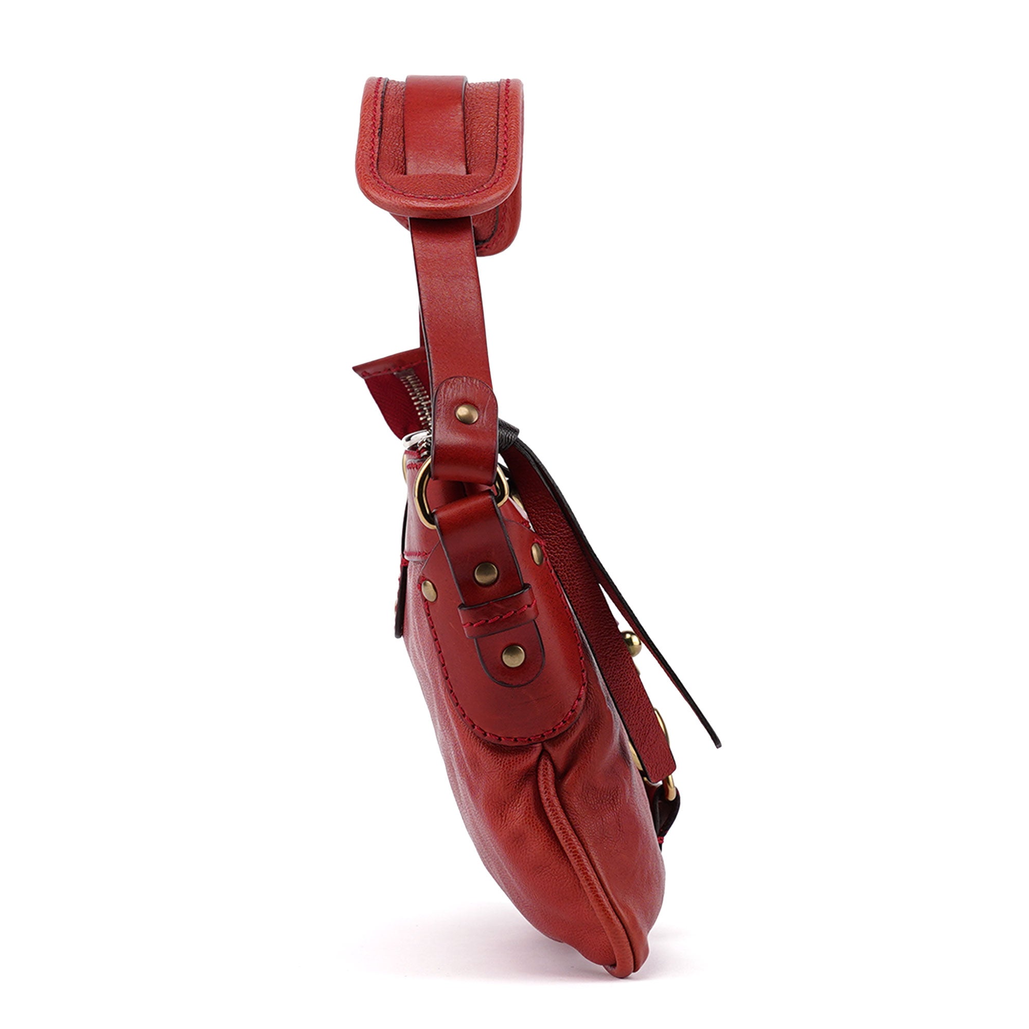 Burgundy Leather Kerala Shoulder Bag