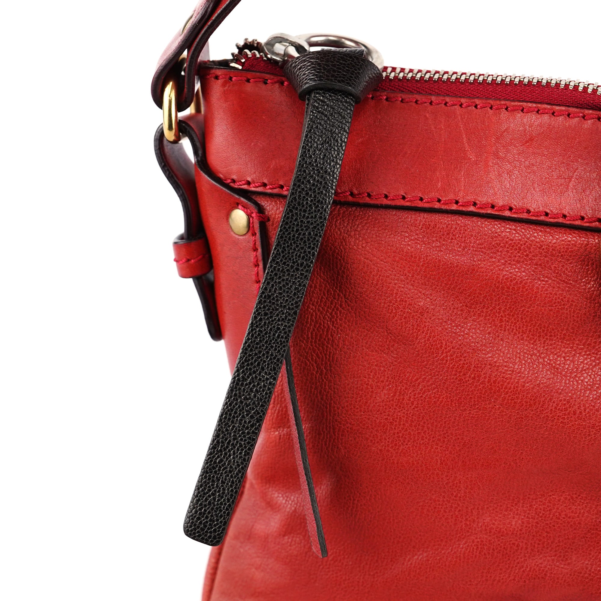 Burgundy Leather Kerala Shoulder Bag