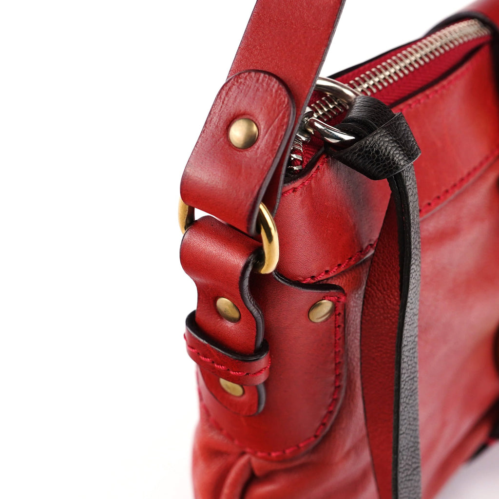 Burgundy Leather Kerala Shoulder Bag